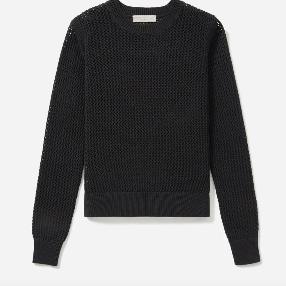 Everlane Mesh Soft Cotton Crew Sweater, XS